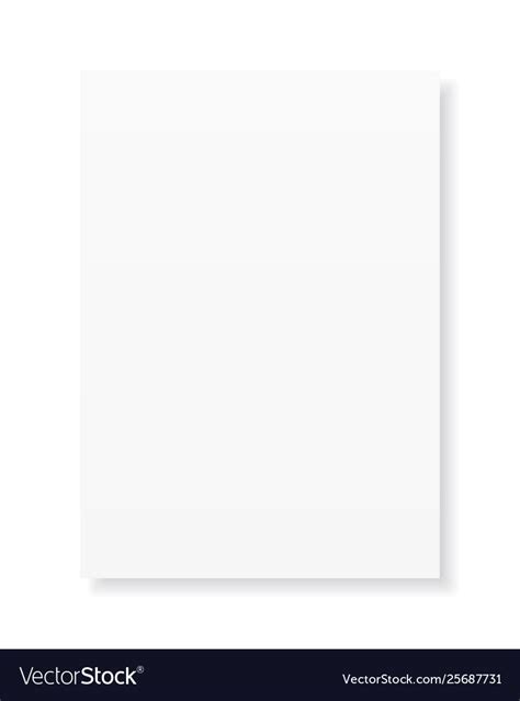 Blank a4 sheet white paper with shadow Royalty Free Vector