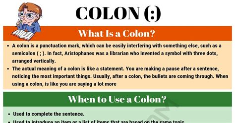 Colon (:) When to Use a Colon with Colon Punctuation Rules • 7ESL