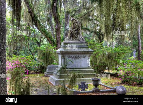 Statue of Eliza Wilhelmina Theus in historic Bonaventure Cemetery, Savannah, Georgia USA Stock ...