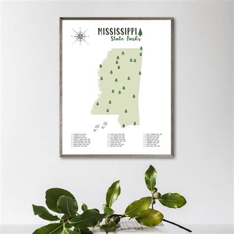 Mississippi State Parks Map Print-Mississippi State Parks | Etsy