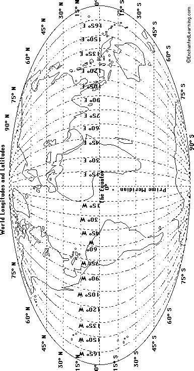 Blank World Map With Longitude And Latitude