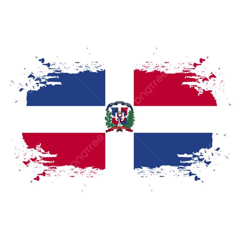 Bandera De República Dominicana En Trazo De Pincel Vector Libre Y Png PNG ,dibujos Bandera De La ...