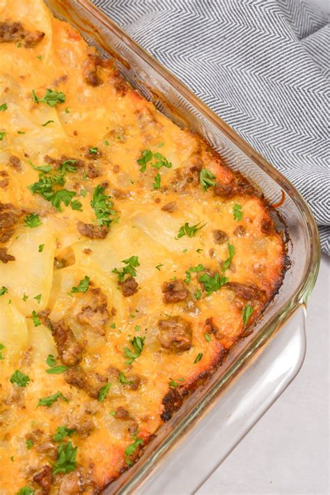 Cheesy Hamburger Potato Casserole - Happy Homeschool Nest