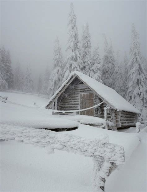 Snowy cabin | Winter | Pinterest