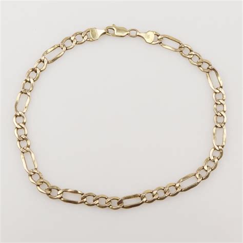 10kt Gold Figaro Chain Bracelet | Property Room