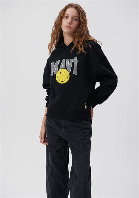 Mavi X Smiley Originals Siyah Sweatshirt - Mavi