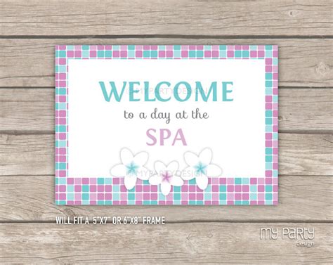 Spa Party Printable Signs Pink Turquoise INSTANT | Etsy