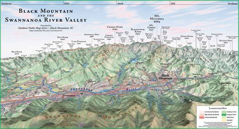 Black Mountain Panorama map - Balck Mountain NC • mappery