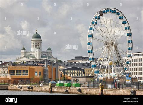 Helsinki skyline city center and harbor. Travel Finland. Horizontal ...