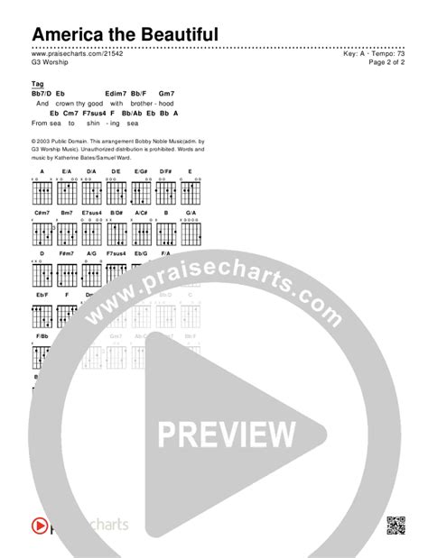 America The Beautiful Chords PDF (G3 Worship) - PraiseCharts