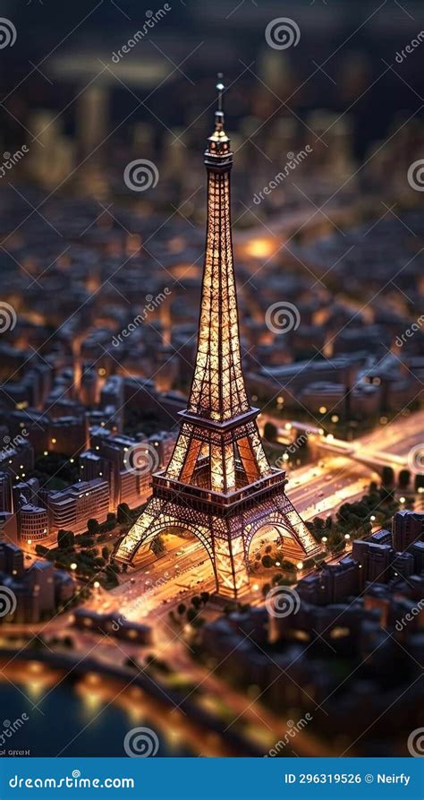 Eiffel Tower at Night with Festive Fireworks Stock Illustration ...