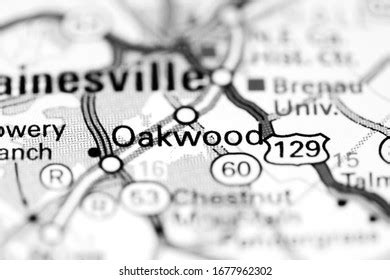 Oakwood Georgia Usa On Map Stock Photo 1677962302 | Shutterstock