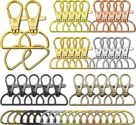 Amazon.com: 120pcs Key Chain Clip Hooks and D Rings, Evatage 60pcs ...