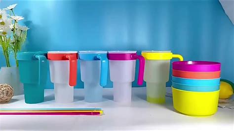 Jimi Tik Tok Trends Popular Plastic 2 In 1 Snack And Drink 32oz Cup With Snack Tray Bowl Straw ...