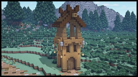 Minecraft: How to build a wooden Watchtower [ Tutorial ] | Minecraft architecture, Minecraft ...