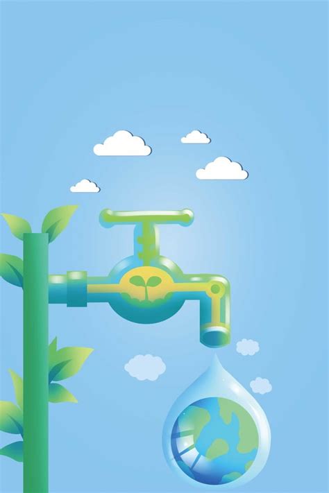 Water Conservation Environmental Protection Poster Background Material, Save Water Poster ...