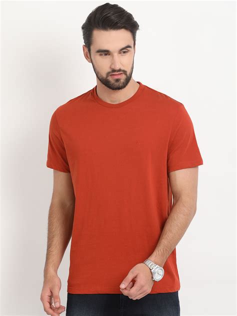 Indian Terrain 100 Percent Cotton Red Solids T-Shirt - Buy Indian Terrain 100 Percent Cotton Red ...