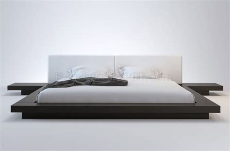 Worth HB39A Platform bed by Modloft with Built-In Side Tables