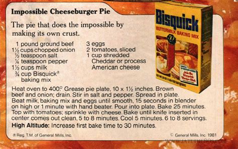 Impossible Cheeseburger Pie - I Ate The 80's