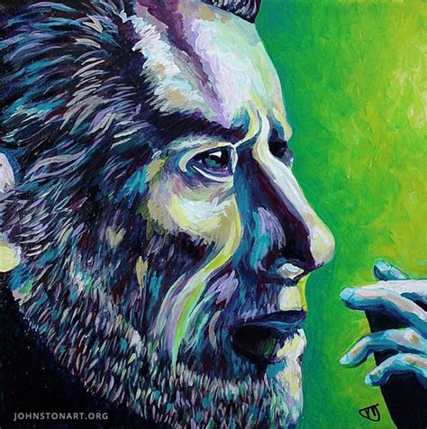 Portrait of Charles Bukowski painting · Art & Paintings by Jessica J. Johnston