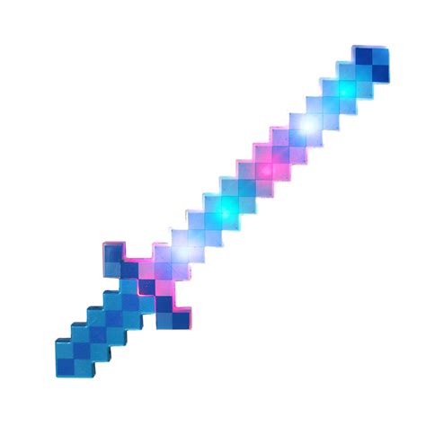 Fun Central (BC671) 1 pc 24 Inch Light Up Blue Pixel Sword ,Foam Pixel Sword, LED Light Up Toys ...