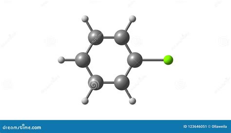 Chlorobenzene Molecular Structure Isolated On White Stock Illustration | CartoonDealer.com ...