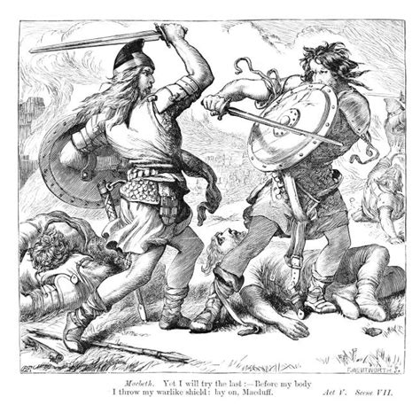 MacDuff and Macbeth fighting by H.C. Selous