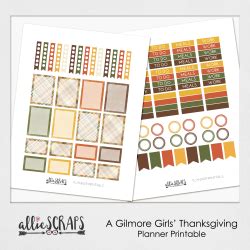 “A Gilmore Girls’ Thanksgiving” Planner Printable