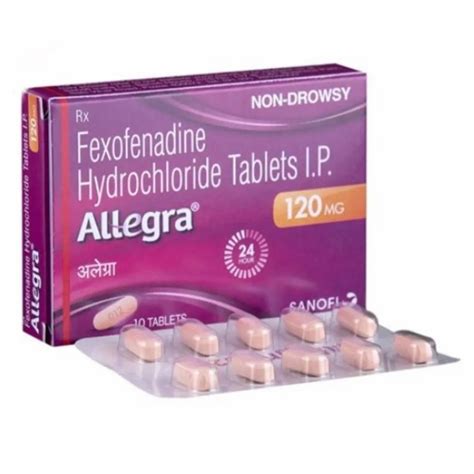 Fexofenadine 120mg Allegra 120mg Tablet at Rs 219/strip | Fexofenadine ...