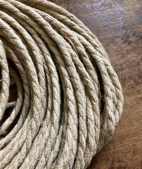 Jute Covered Twisted 2-strand Electrical Wire - Natural - PER FOOT ...