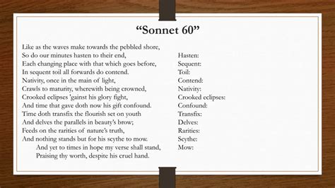 PPT - “Sonnet 60” William Shakespeare PowerPoint Presentation, free download - ID:6828476