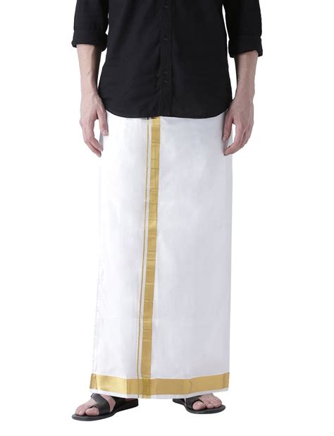 Buy Sethukrishna Men's Readymade Stick-on Dhoti with Pocket Prime ...