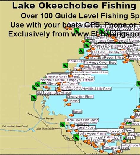 Lake Okeechobee Fishing Spots - Florida Fishing Maps and GPS Fishing Spots