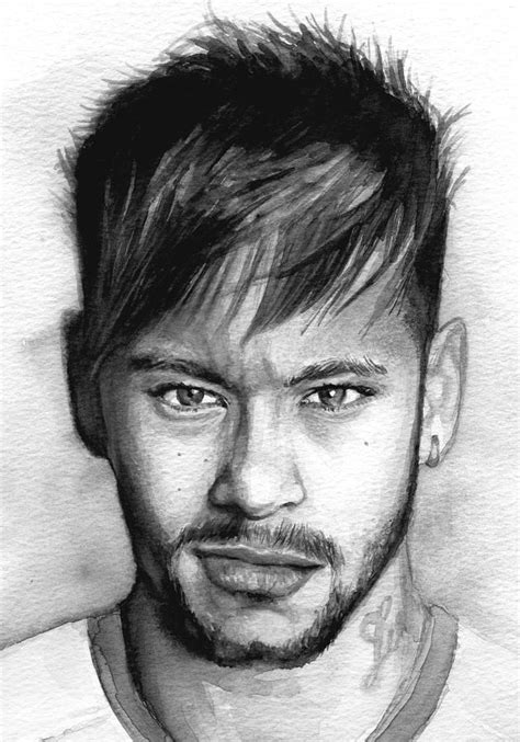 Neymar Portrait Painting by Alban Dizdari