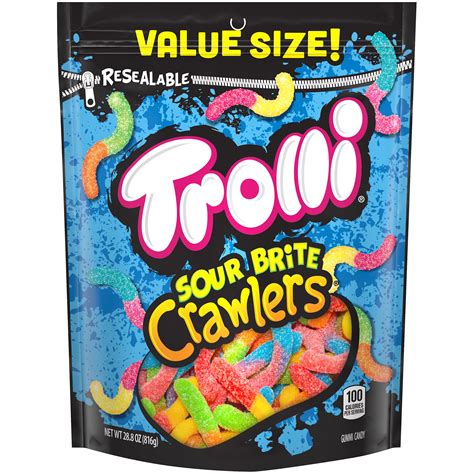 Trolli Sour Brite Crawlers Gummy Worms Bag, 28.8 Oz - Walmart.com ...