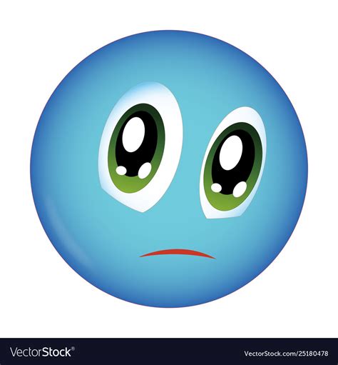 Sad blue face Royalty Free Vector Image - VectorStock