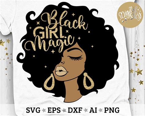 Black Girl Magic Svg Black Woman Magic Svg Afro Head Svg | Etsy