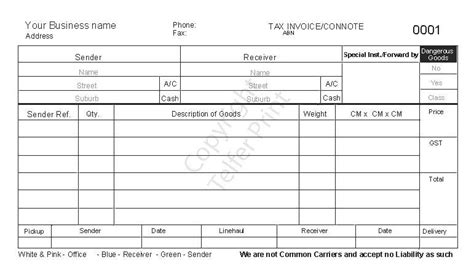 Waste Consignment Note Template