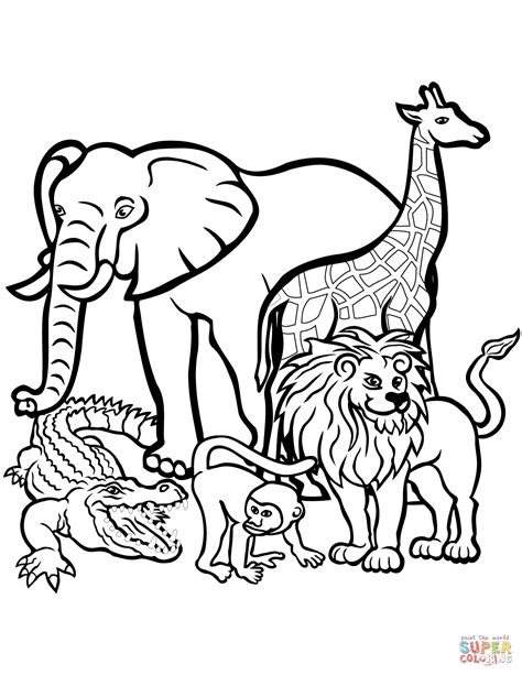 African Animals coloring page | Free Printable Coloring Pages