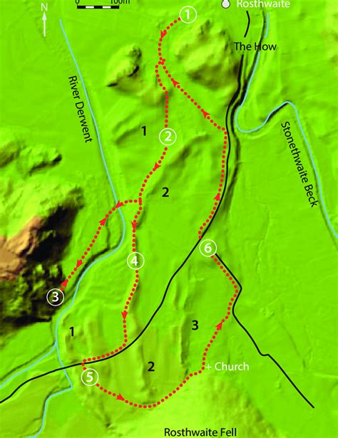 2. Lidar image showing The How roche moutonnée and a smaller roche ...