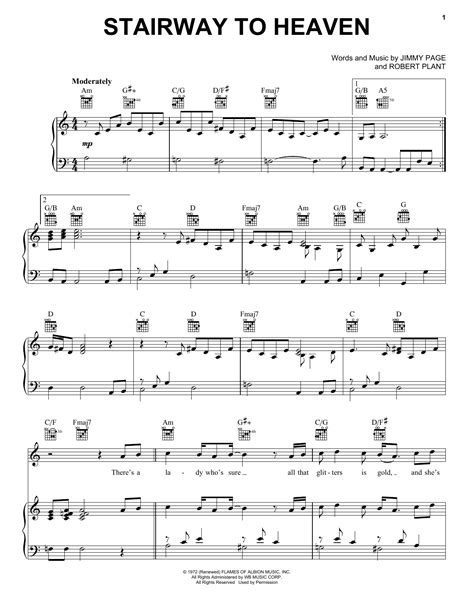 Led Zeppelin Stairway To Heaven Guitar Tab In A Minor Download Print ...