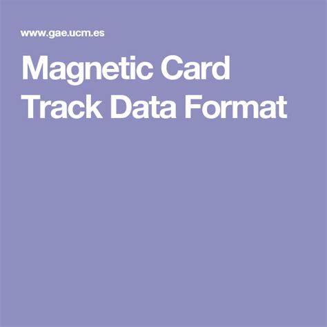 Magnetic stripe examples: standard cards