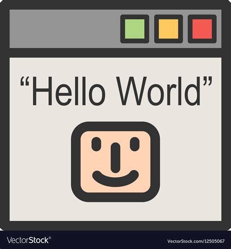 Hello world program Royalty Free Vector Image - VectorStock