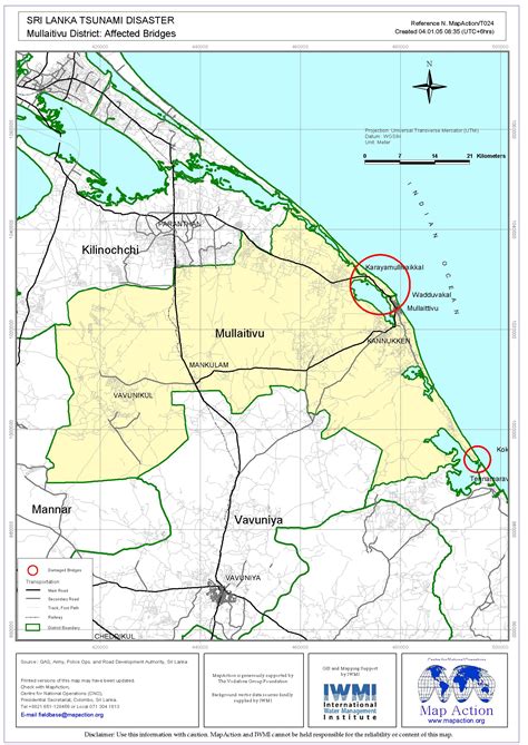 Mullaitivu District: Affected Bridges - Datasets - MapAction