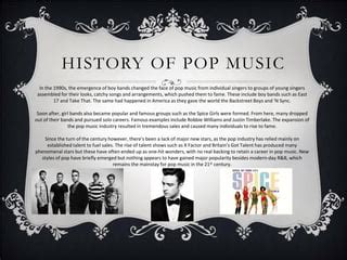 History Of Pop Music