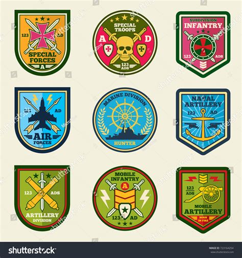 Military Patches Vector Set Army Forces Stock Vector (Royalty Free ...