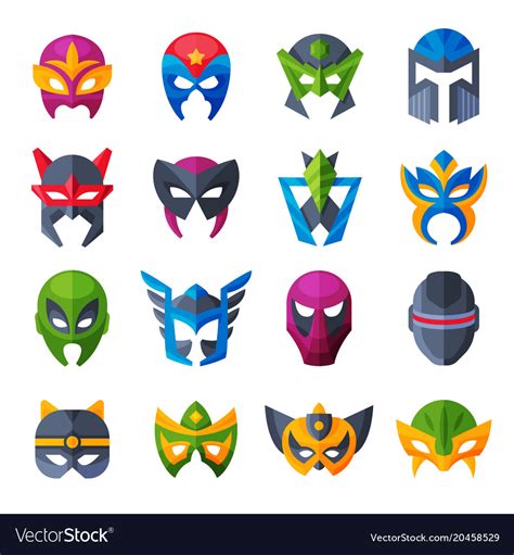 Hero mask superhero face masque and masking Vector Image