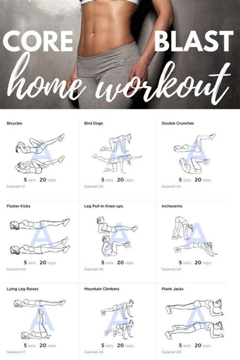 Core Blast Home Workout | At home workouts, Ab workout at home, Workout challenge