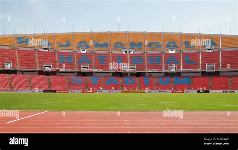 Rajamangala National Stadium with Nobody Present and Empty Seating. Race Track and Football ...