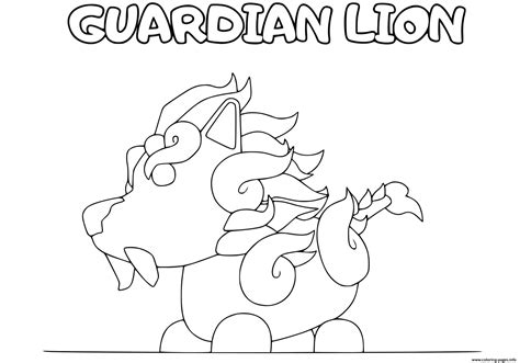 Adopt Me Guardian Lion Coloring page Printable